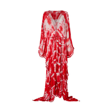 Sample: Red tie-dye maxi dress (UK size 10-14)